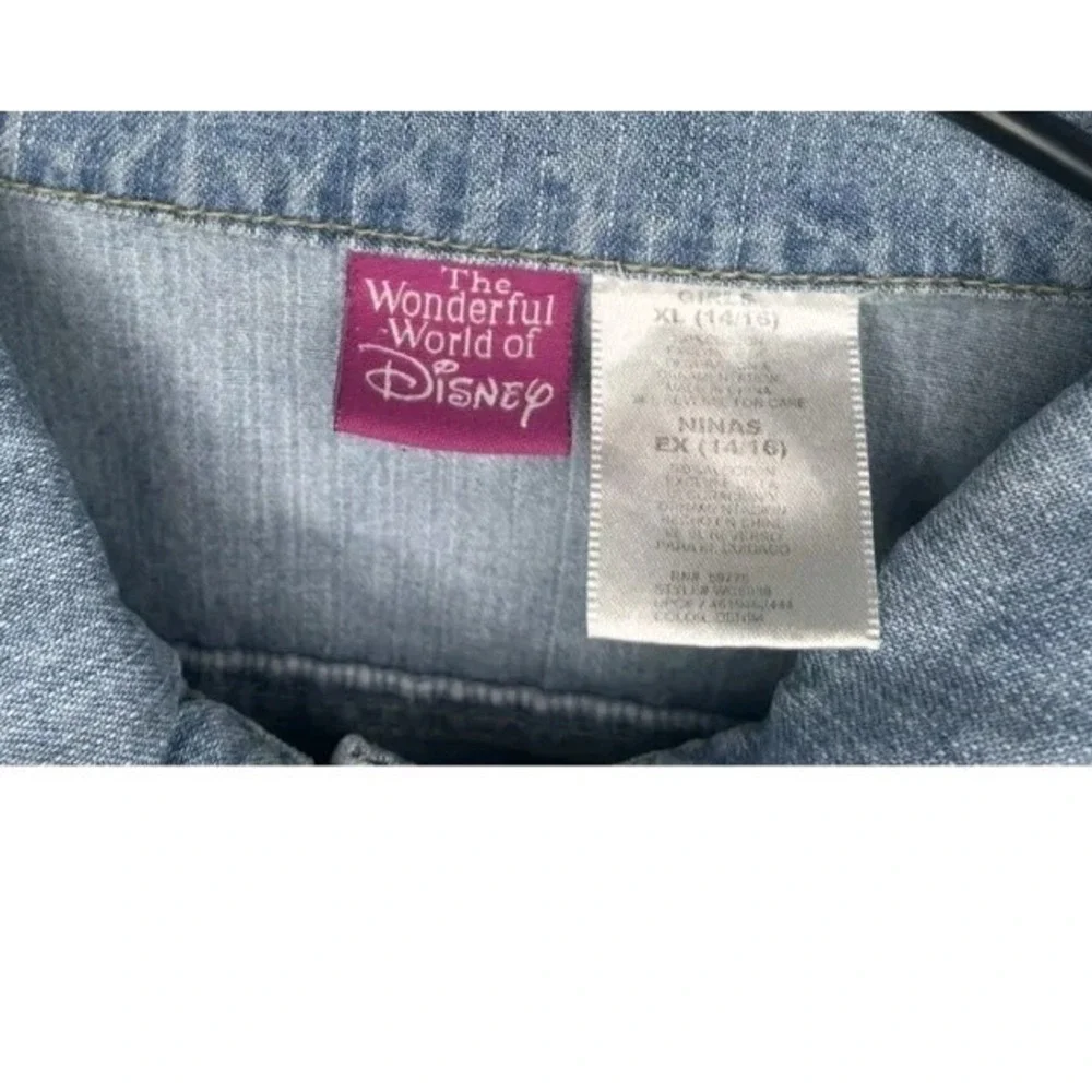 Tinkerbell Girls Sz S Cropped Denim Jacket Embroiderd‎ World Of Disney